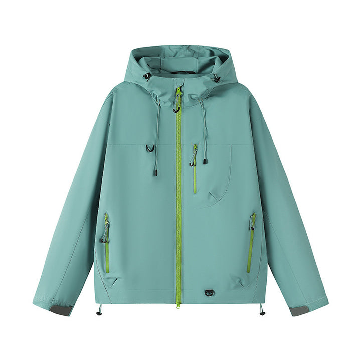 Men's technical outdoor jacket with adjustable hood design and multiple zip pockets Lisslune