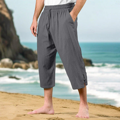 Men's Comfortable Beach Pants with Side Slits Lisslune