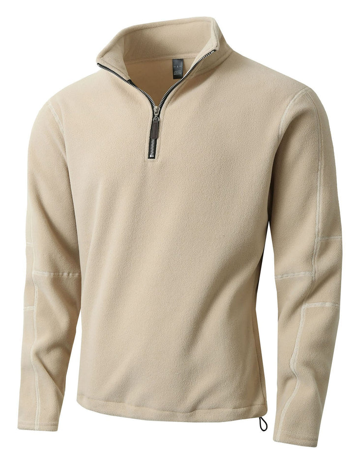 Men's fleece pullover with half-length zipper and stand-up collar Lisslune