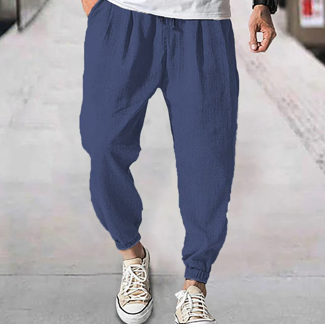 Men's casual relax pants with elastic waistband and practical pockets Lisslune