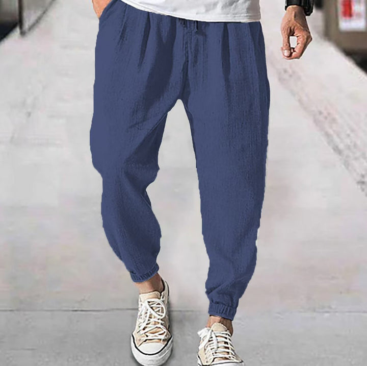 Men's casual relax pants with elastic waistband and practical pockets Lisslune