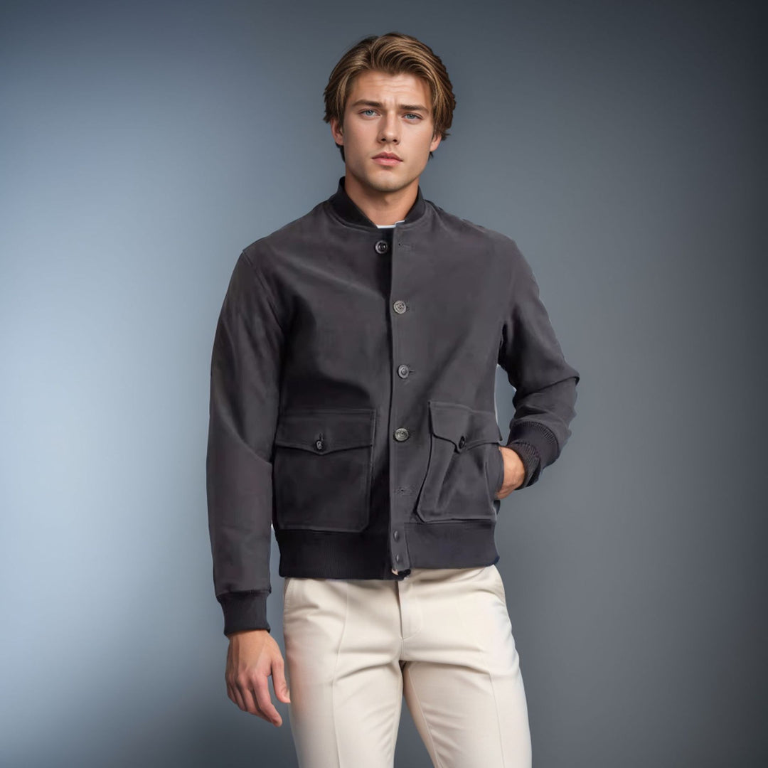 Men's casual bomber jacket made of high-quality material with practical pockets Lisslune