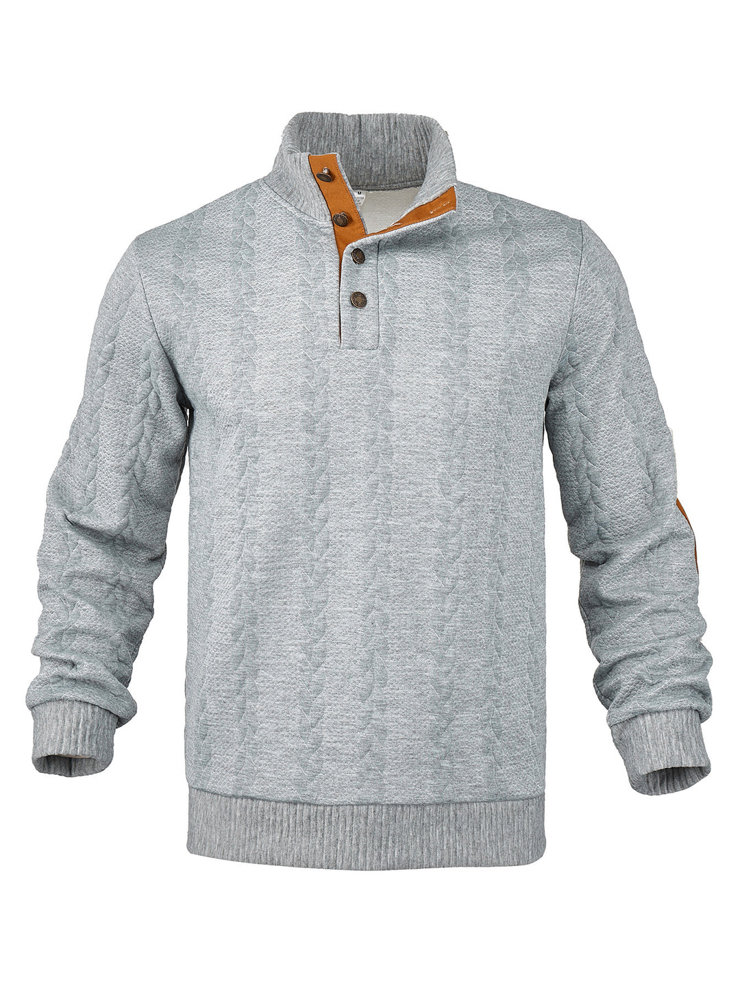 Men's fleece sweater with textured cable pattern and modern stand-up collar Lisslune