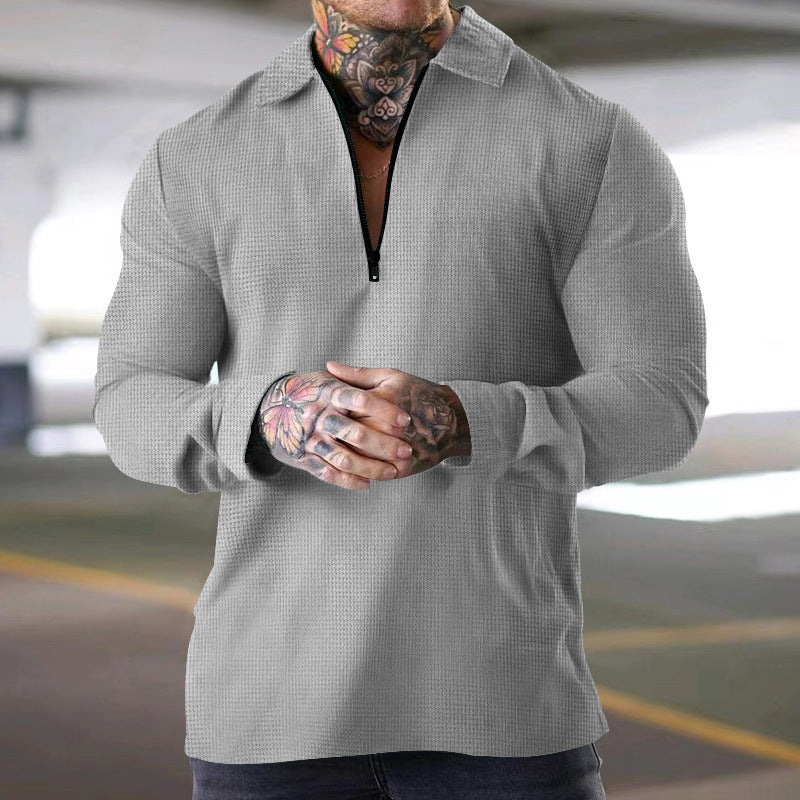Men's polo shirt with high-quality zipper and casual fit Lisslune