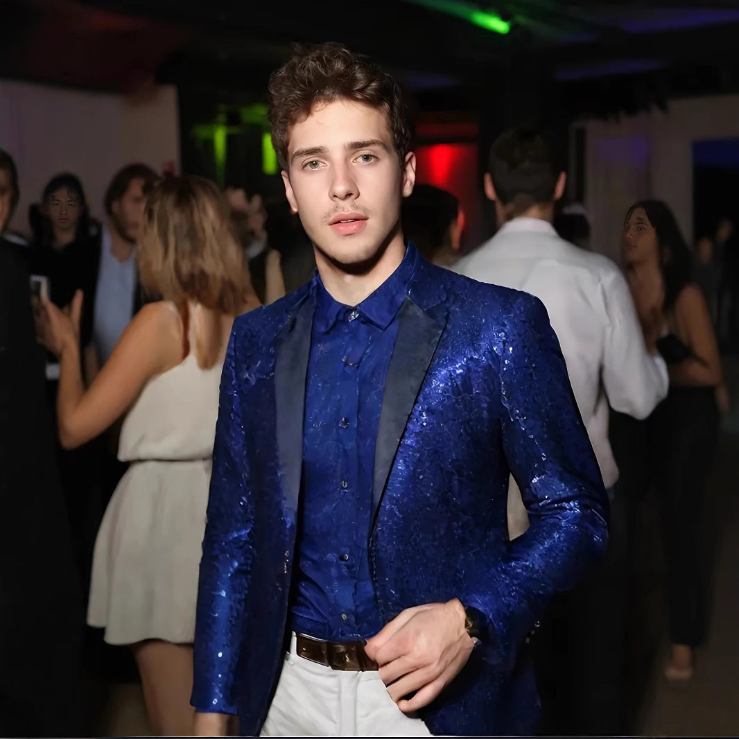 Men's Glamorous Sequin Blazer Lisslune