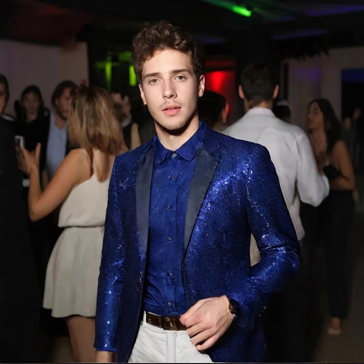 Men's Glamorous Sequin Blazer Lisslune