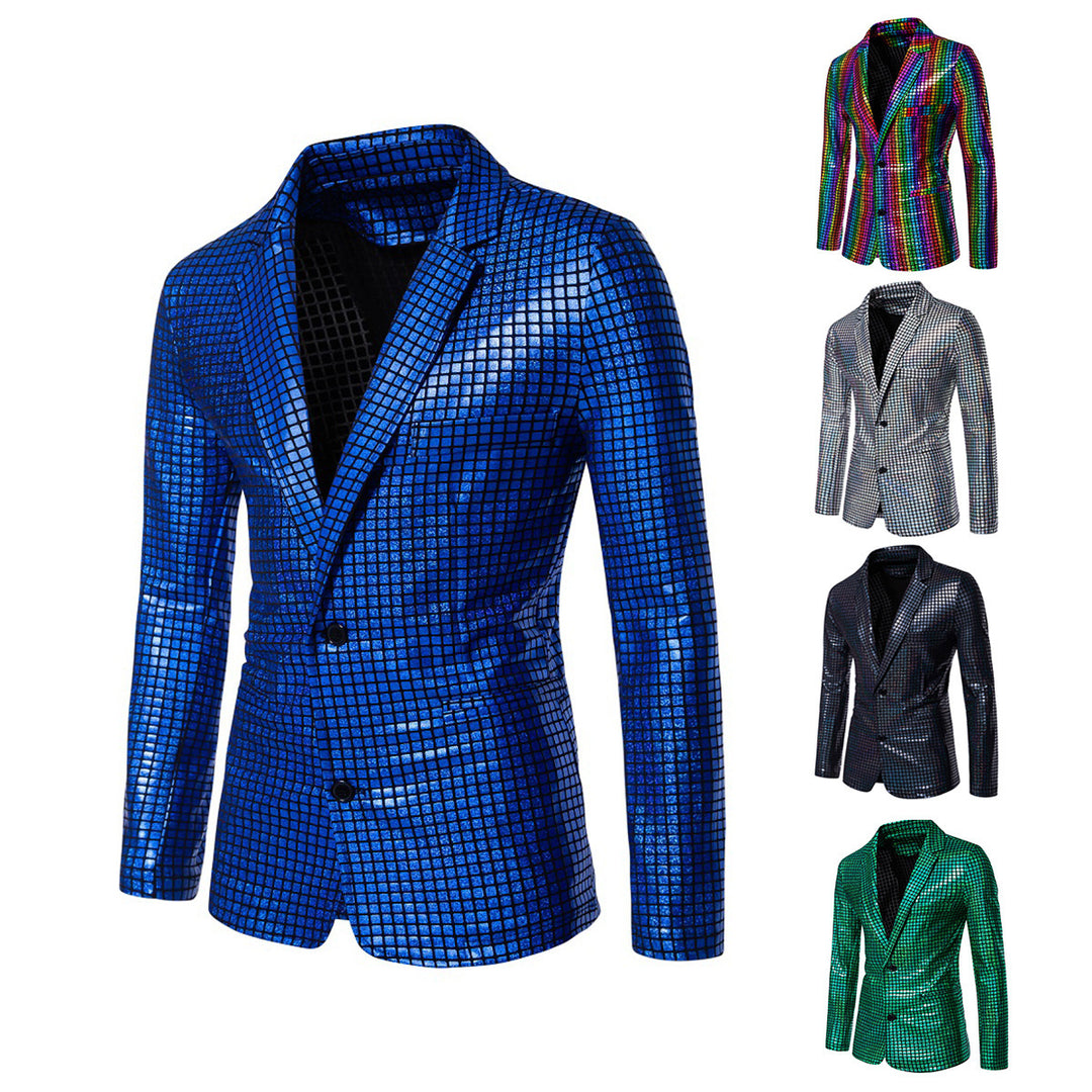Men's shiny sequin blazer with modern design Lisslune