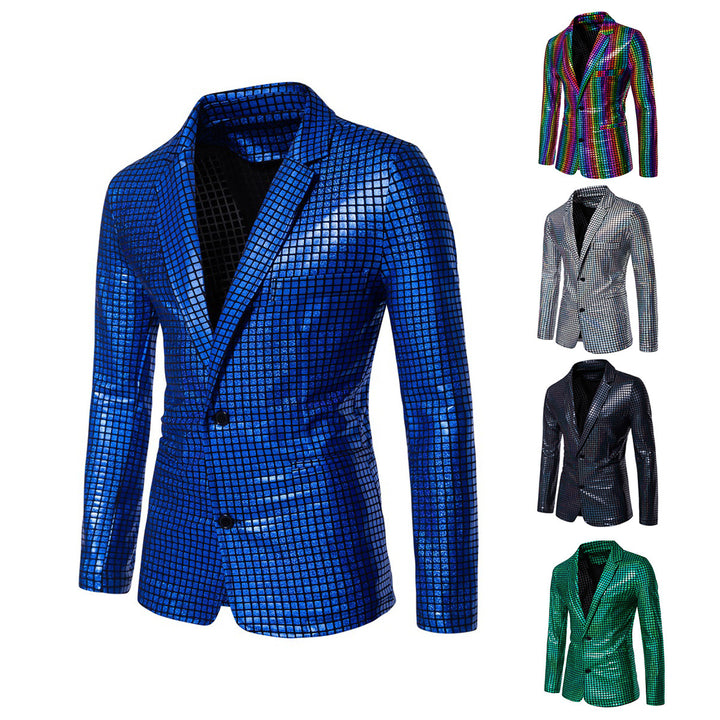 Men's shiny sequin blazer with modern design Lisslune