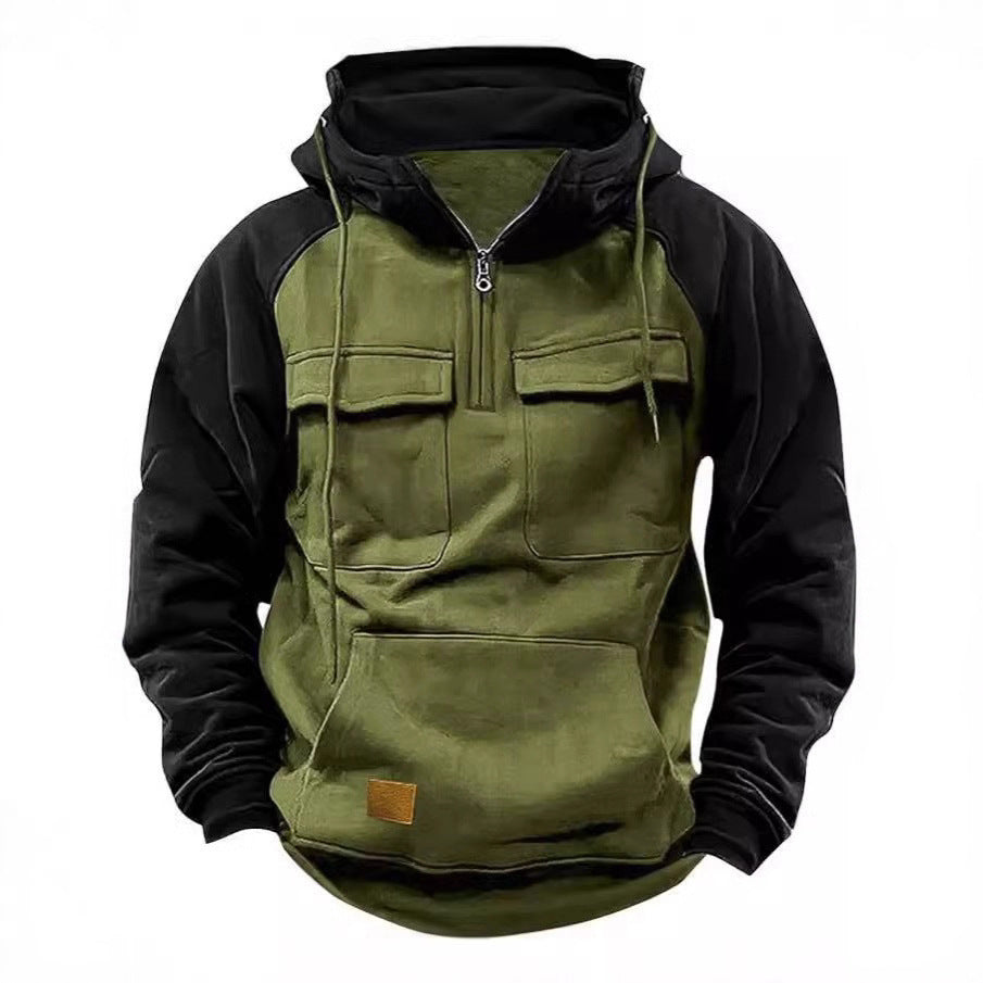 Men's casual hooded sweatshirt with integrated pockets and kangaroo style Lisslune