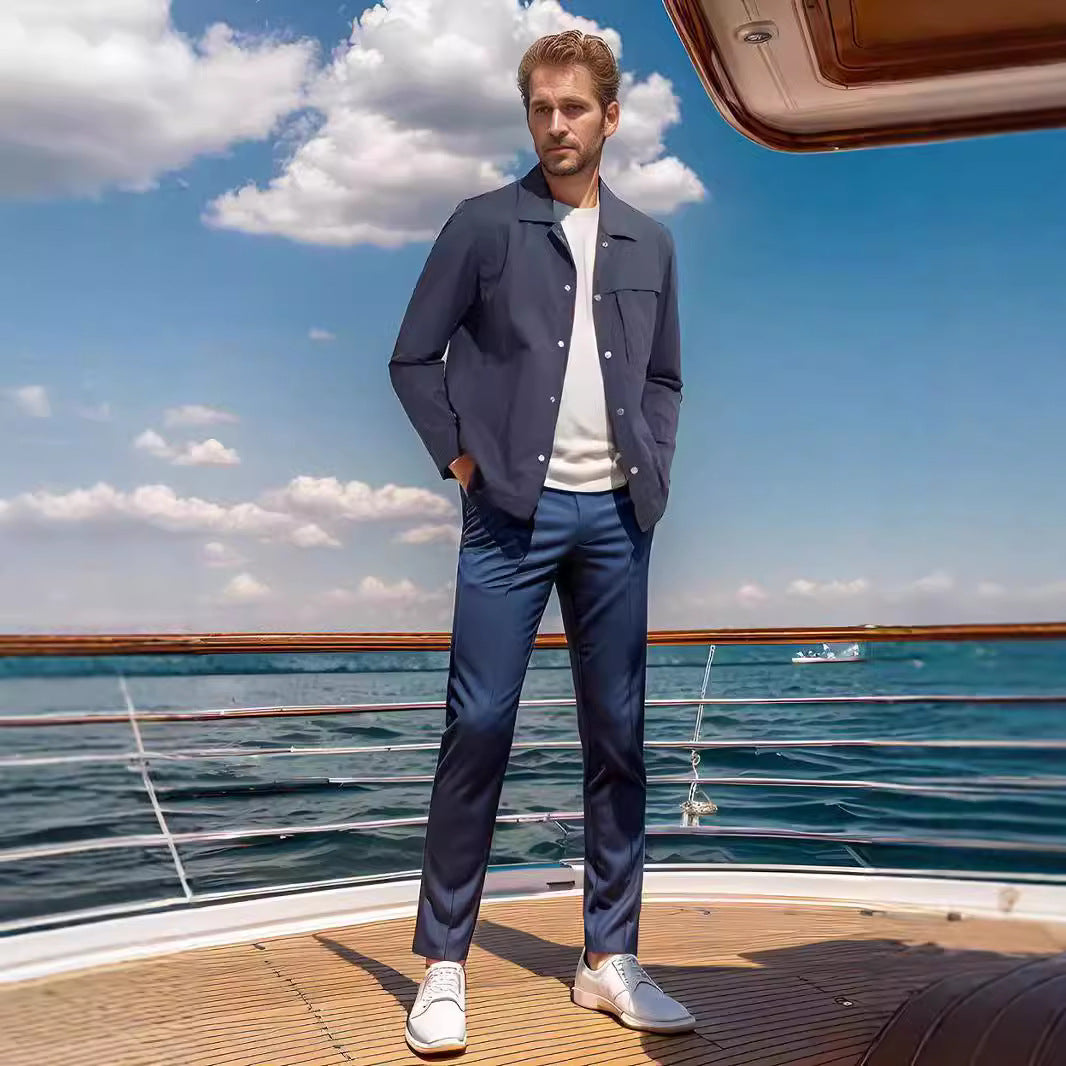 Men's lightweight utility jacket with practical pockets and modern design Lisslune