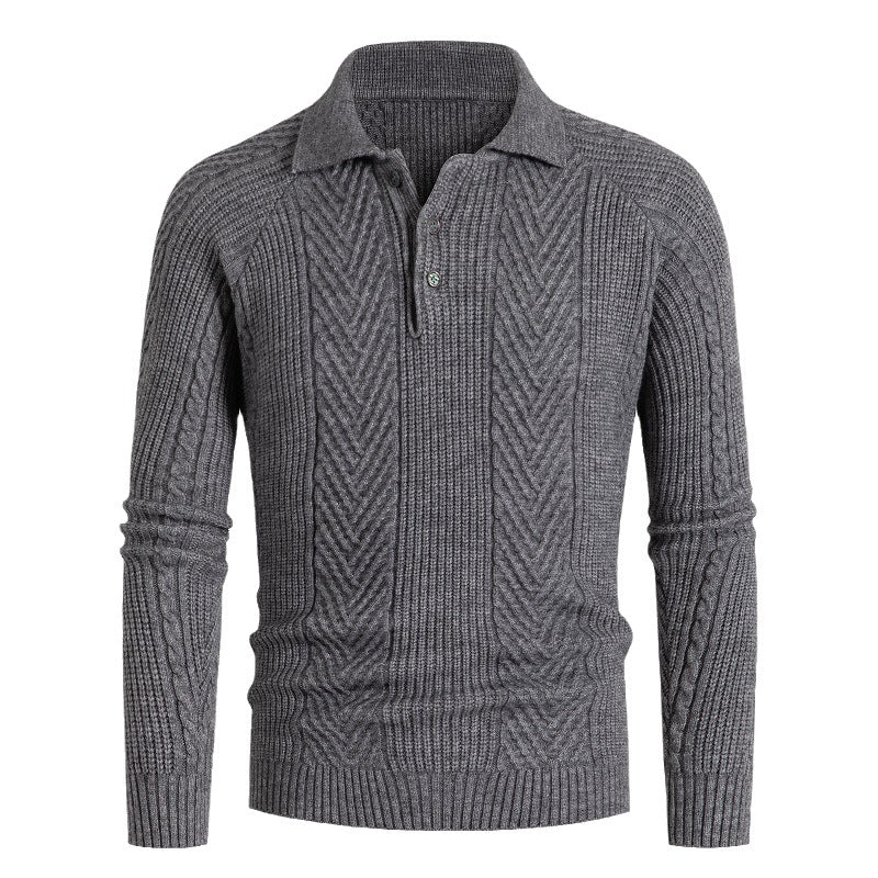 Men's Fashionable Knit Pullover with Removable Collar Lisslune