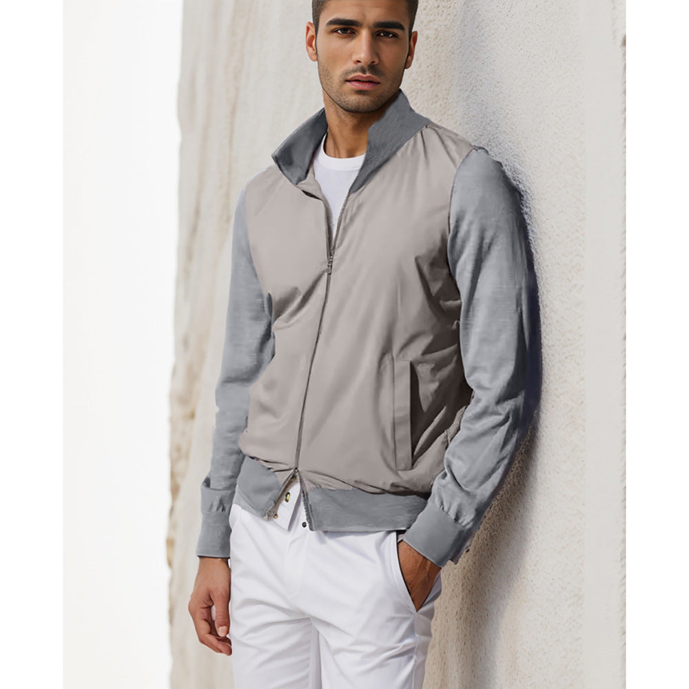 Men's casual summer jacket in minimalist design with practical zip pockets Lisslune