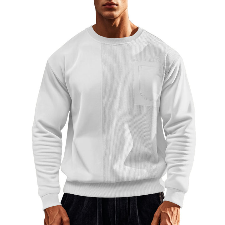 Men's sporty sweatshirt with textured design and practical pocket Lisslune