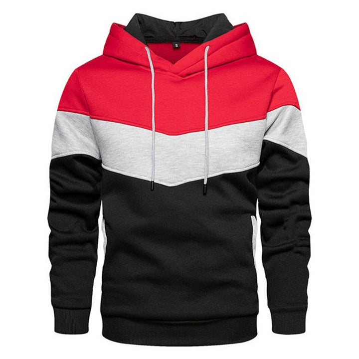 Men's Sport Hoodie with Geometric Color Design Lisslune
