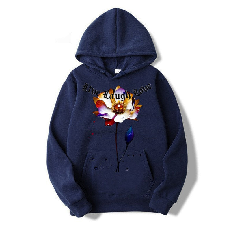 Women's Hoodie with Floral Artist Print Lisslune