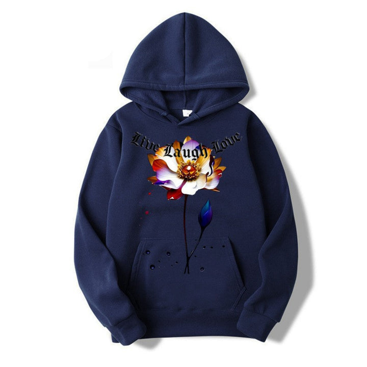 Women's Hoodie with Floral Artist Print Lisslune