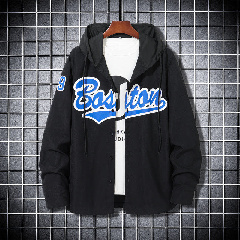 Men's Sporty Transitional Jacket with Hood Lisslune