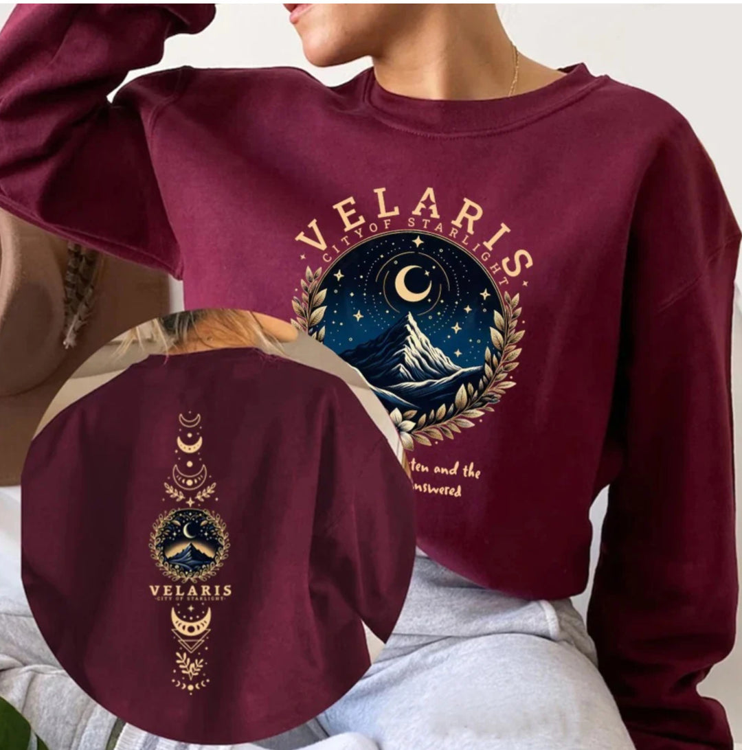 Women's sweatshirt with artistic night sky motif Lisslune