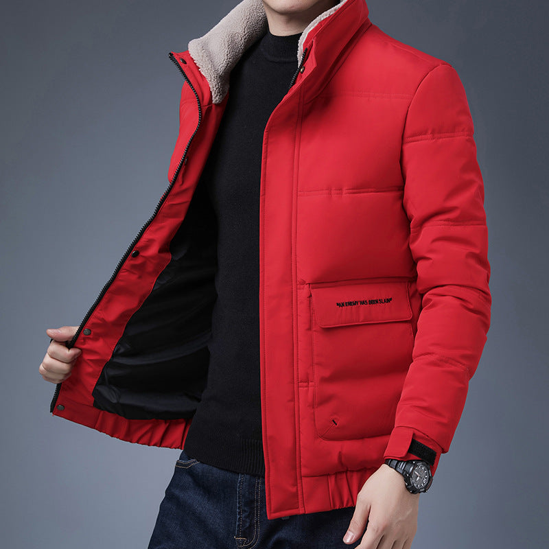 Men's quilted winter jacket with high-protective collar and practical pockets Lisslune