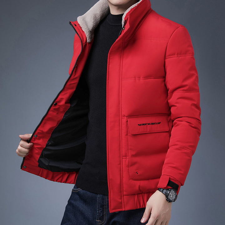 Men's quilted winter jacket with high-protective collar and practical pockets Lisslune