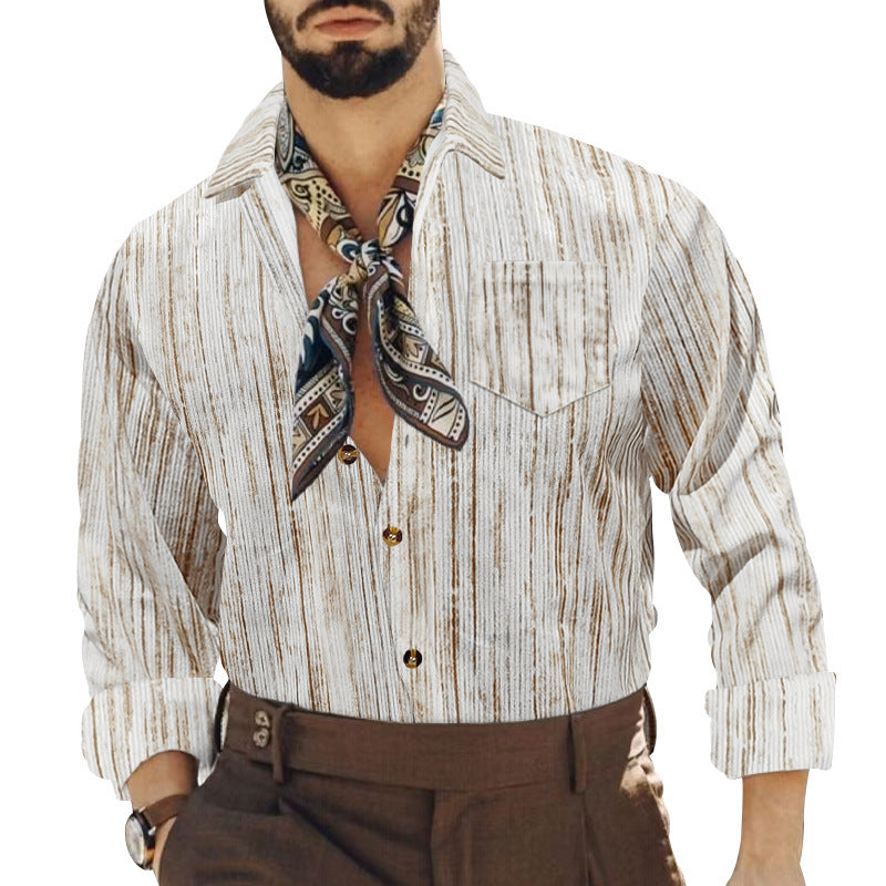 Men's casual shirt with trendy pattern and practical chest pocket Lisslune
