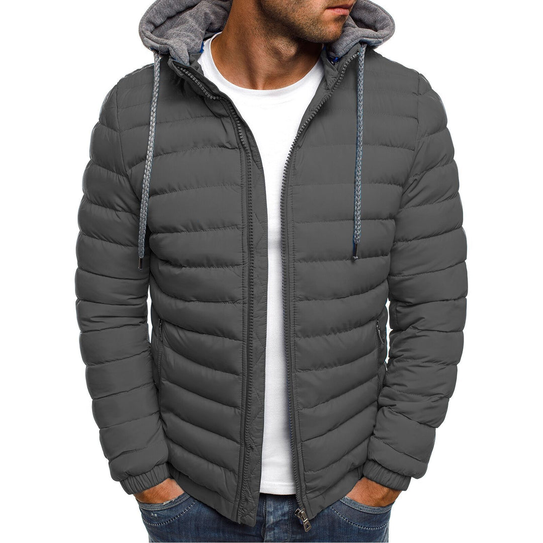 Men's quilted windbreaker jacket with hood Lisslune