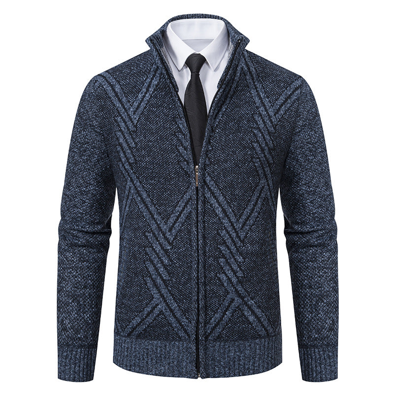 Men's cardigan with modern geometric patterns Lisslune