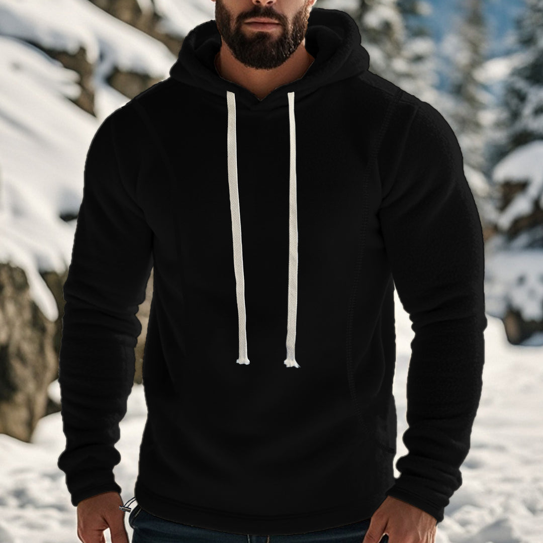 Men's fleece hoodie with breathable properties and drawstring Lisslune