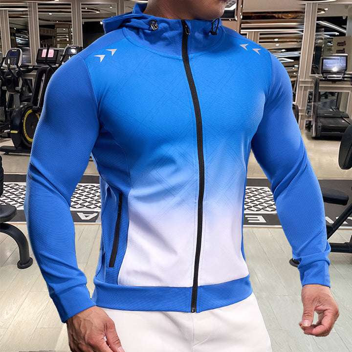 Men's Sporty Training Jacket with Practical Hood Lisslune