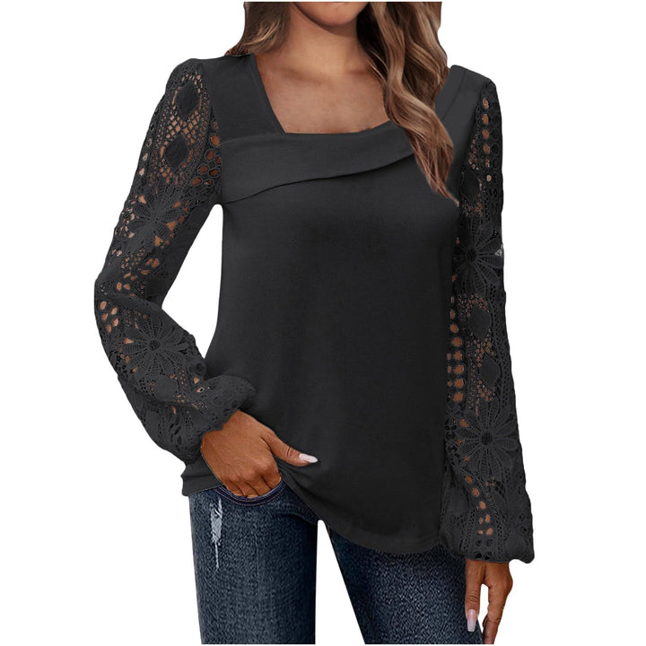Women's blouse with floral lace sleeves and voluminous cut Lisslune