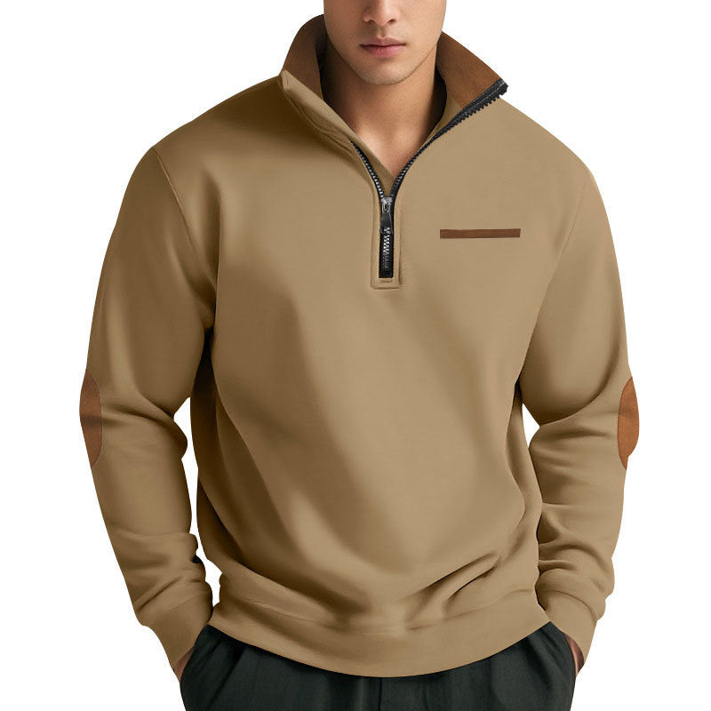 Men's High-Quality Sweatshirt with Stand-Up Collar and Zipper Lisslune