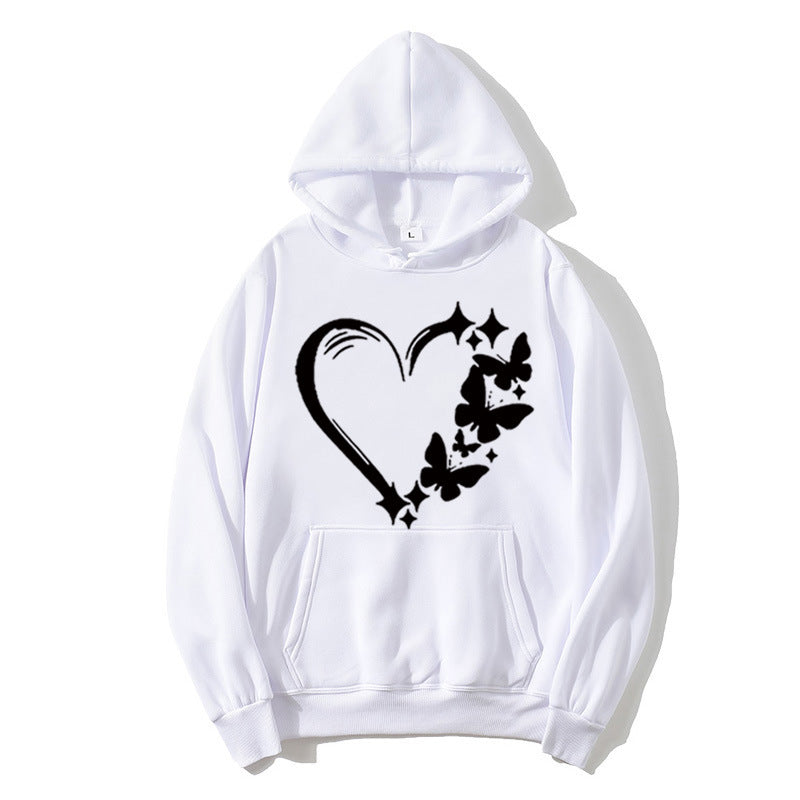 Women's hoodie with creative heart and butterfly design Lisslune