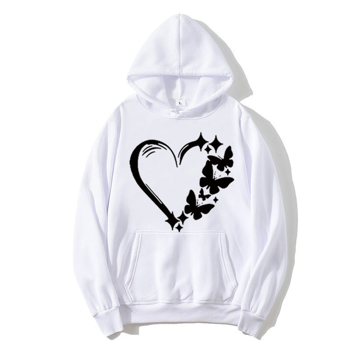 Women's hoodie with creative heart and butterfly design Lisslune