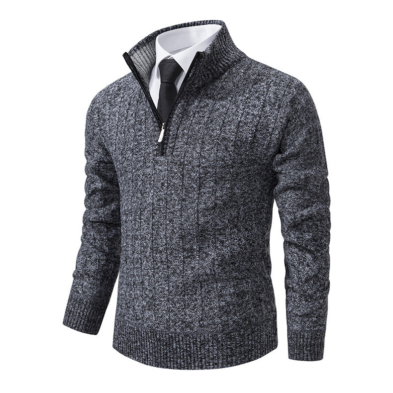 Men's fine-knit sweater with zipper and textured design Lisslune