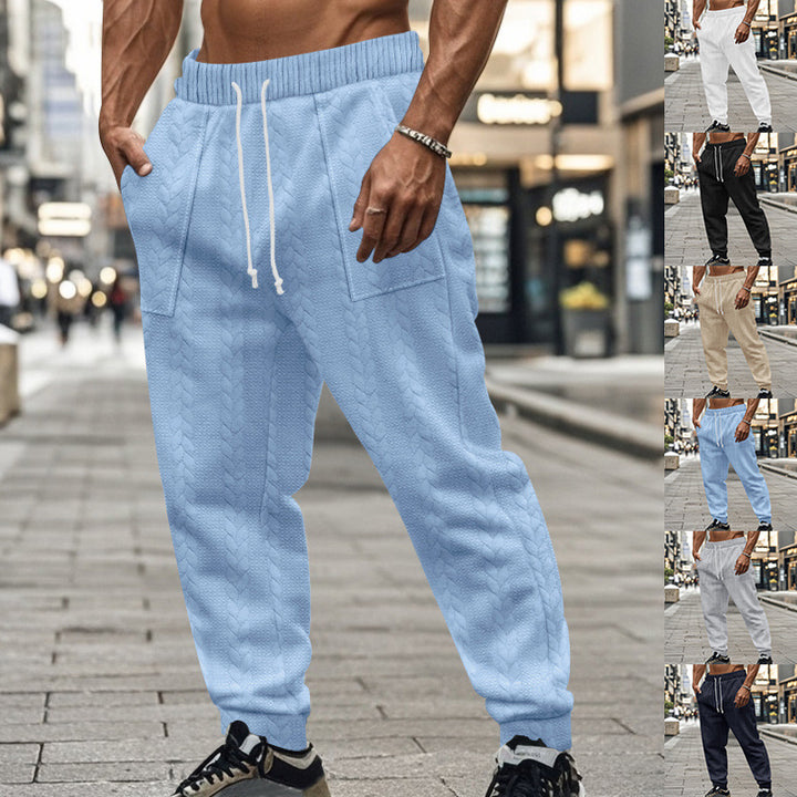 Men's comfortable joggers with textured design and elastic waistband Lisslune