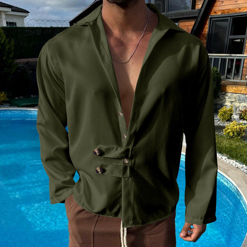 Men's elegant shirt with fashionable button closure Lisslune