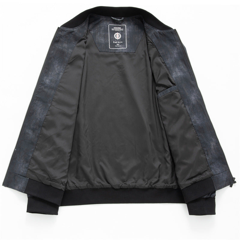 Men's Fashionable Bomber Jacket with Textured Design Lisslune