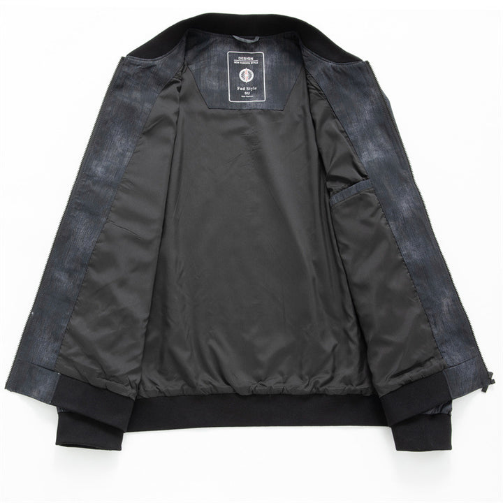 Men's Fashionable Bomber Jacket with Textured Design Lisslune