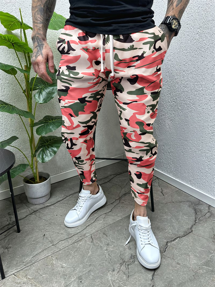 Men's Camouflage Jogging Pants with Elastic Waistband and Side Pockets Lisslune