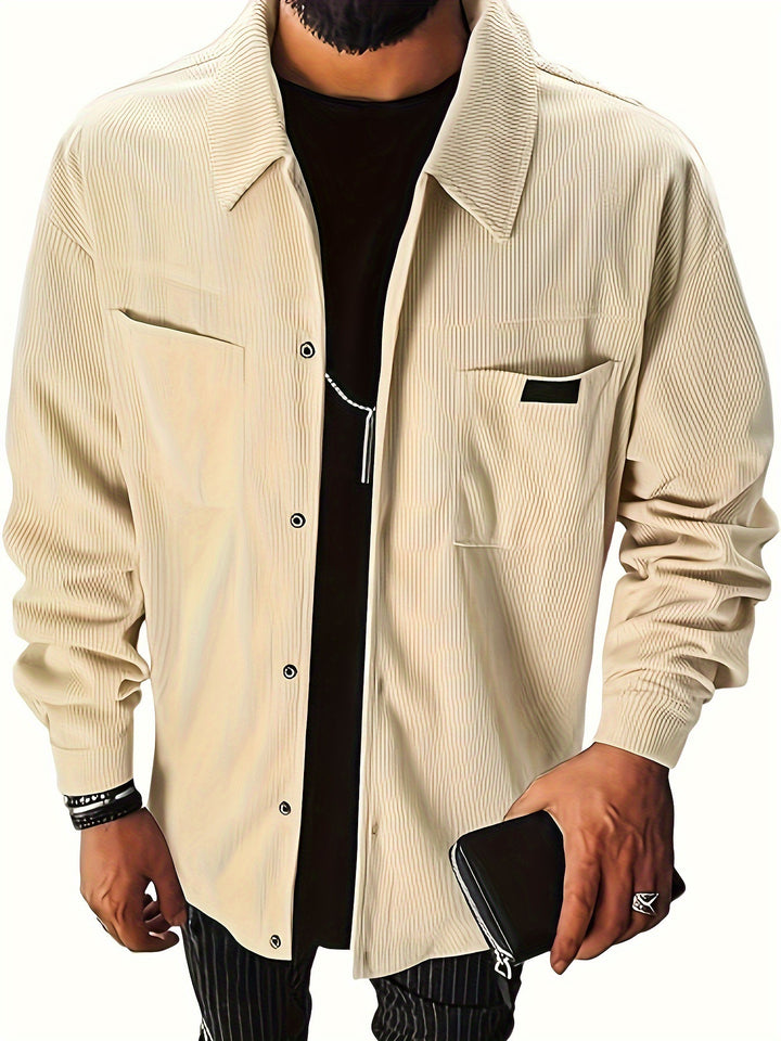 Men's Modern Rib Structure Shirt Jacket Lisslune