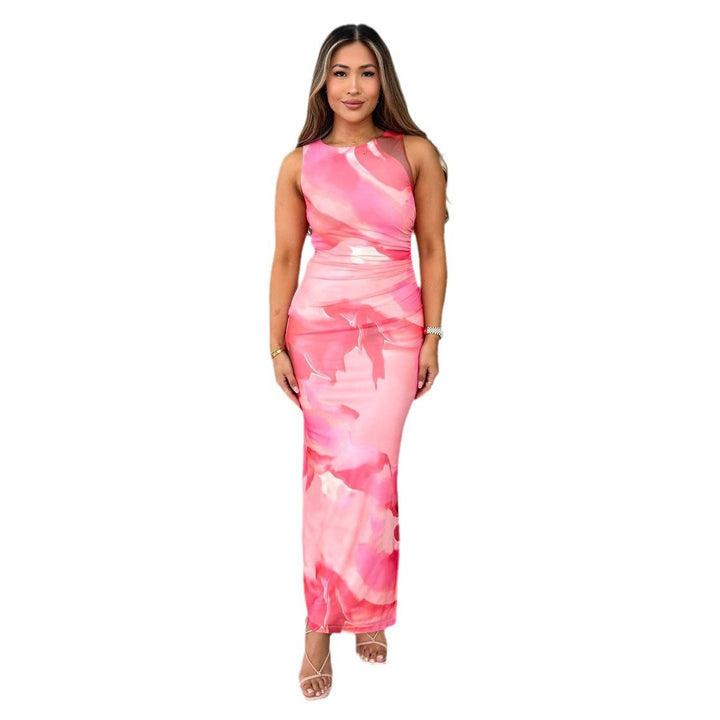 Women's maxi dress with modern wave pattern Lisslune