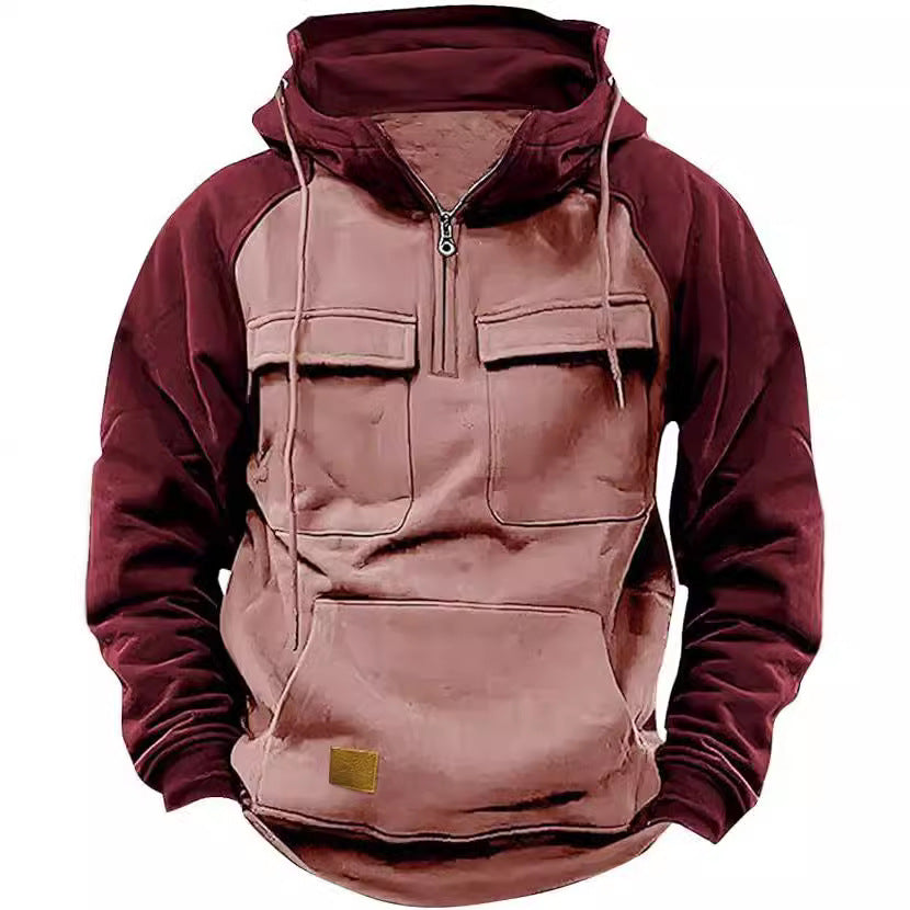 Men's Sporty Cotton Hoodie with Hood and Practical Pockets Lisslune