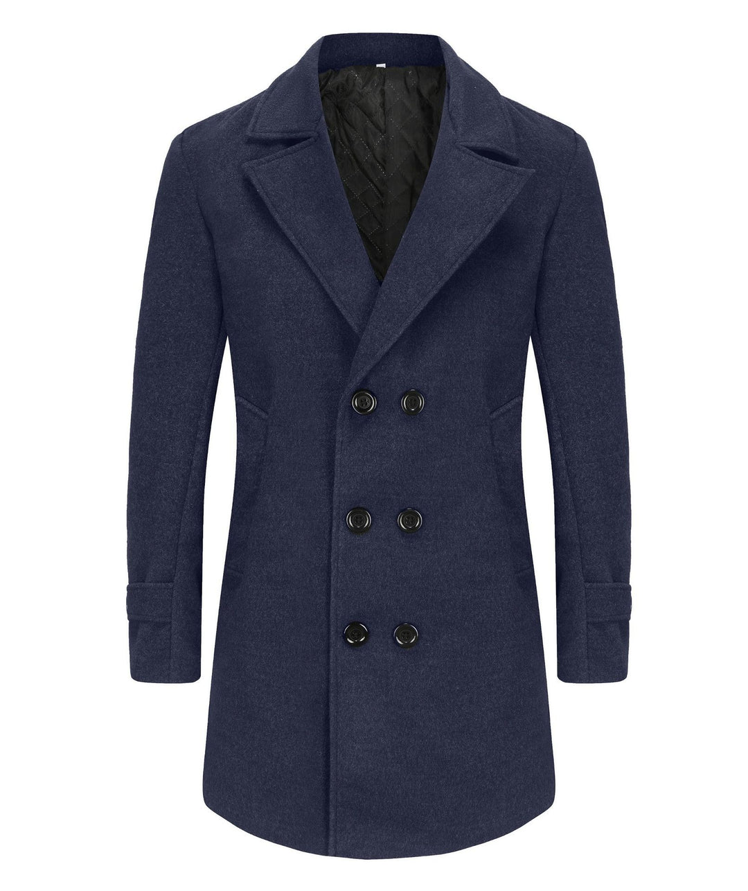 Men's elegant reversible coat with double button placket and hidden belt Lisslune