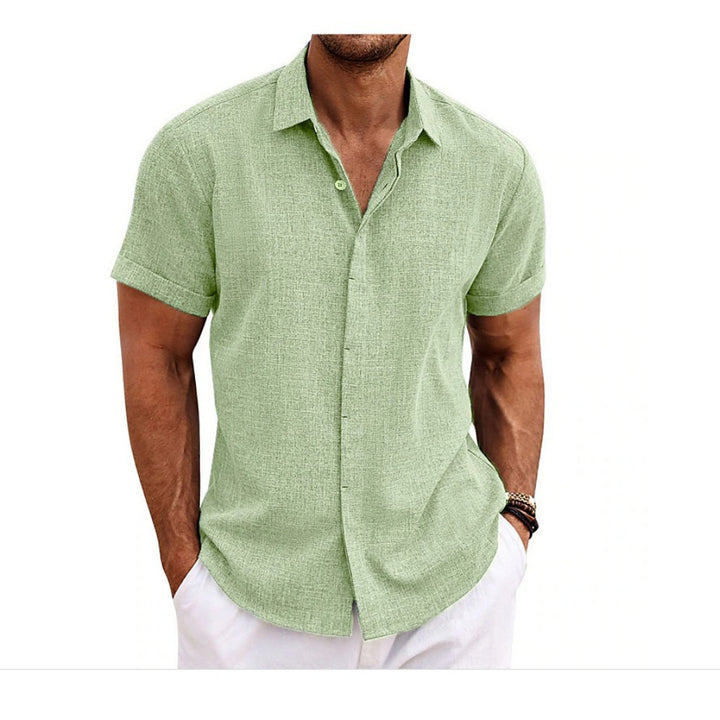 Men's Short-Sleeve Shirt with High-Quality Texture and Modern Cut Lisslune