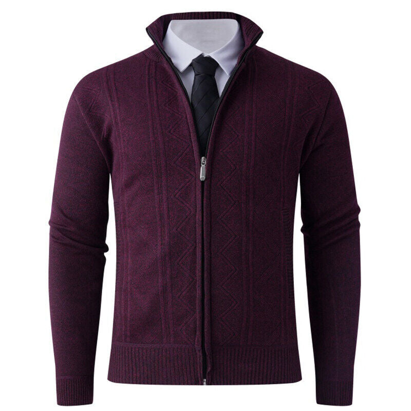 Men's cardigan with modern zipper and elegant patterns Lisslune