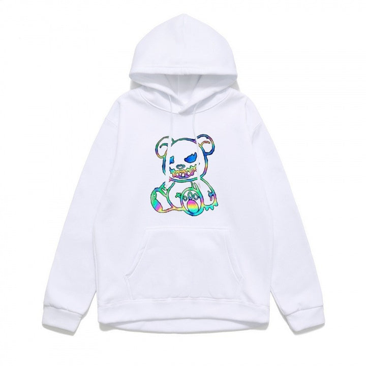 Ladies hoodie sweatshirt with cool bear motif and comfortable fit Lisslune
