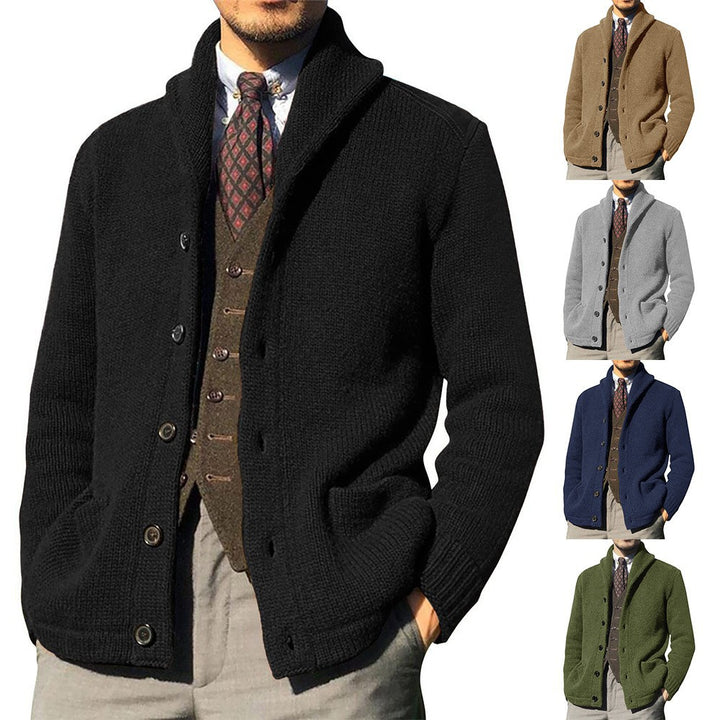 Men's cardigan in modern casual style with shawl collar Lisslune