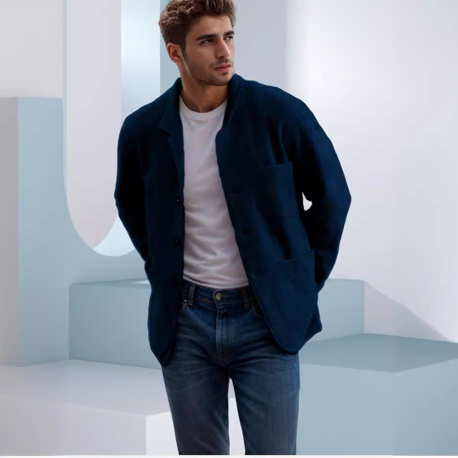Men's transitional jacket made of high-quality material with a stylish collar and practical pockets Lisslune