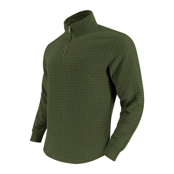 Men's midlayer pullover with high collar and textured design Lisslune