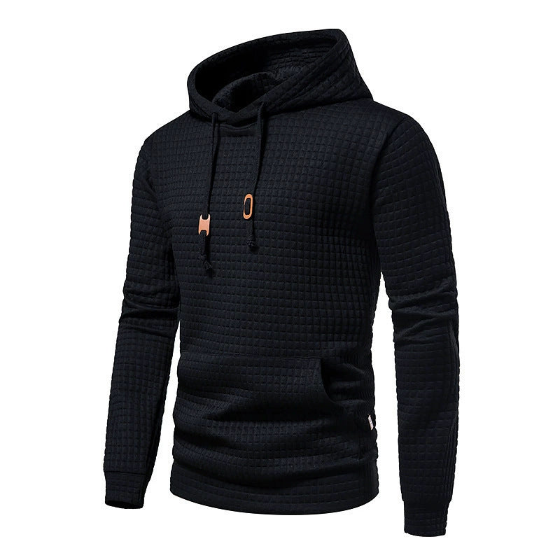 Men's hoodie with textured surface and practical kangaroo pocket Lisslune